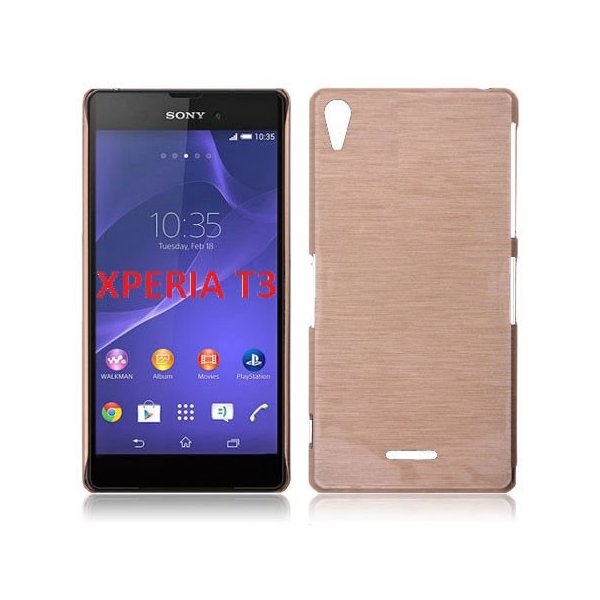 CUSTODIA TPU SILICONE per SONY XPERIA T3 D5102, D5103, D5106 COLORE ORO EFFETTO METALLICO