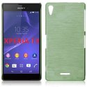 CUSTODIA TPU SILICONE per SONY XPERIA T3 D5102, D5103, D5106 COLORE VERDE EFFETTO METALLICO