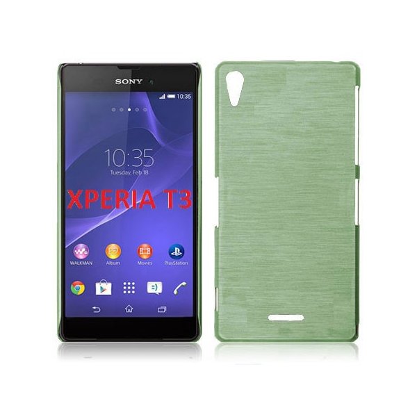 CUSTODIA TPU SILICONE per SONY XPERIA T3 D5102, D5103, D5106 COLORE VERDE EFFETTO METALLICO