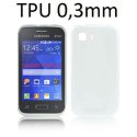 CUSTODIA GEL TPU SILICONE ULTRA SLIM 0,3mm per SAMSUNG G130 GALAXY YOUNG 2 COLORE BIANCO TRASPARENTE