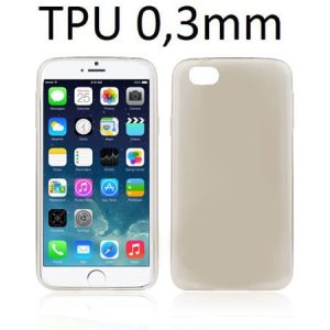 CUSTODIA GEL TPU SILICONE ULTRA SLIM 0,3mm per APPLE IPHONE 6, IPHONE 6S 4.7" POLLICI COLORE NERO TRASPARENTE