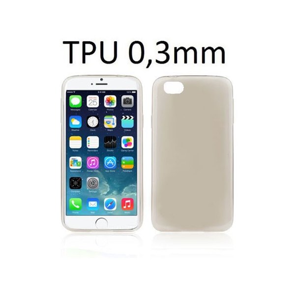 CUSTODIA GEL TPU SILICONE ULTRA SLIM 0,3mm per APPLE IPHONE 6, IPHONE 6S 4.7" POLLICI COLORE NERO TRASPARENTE