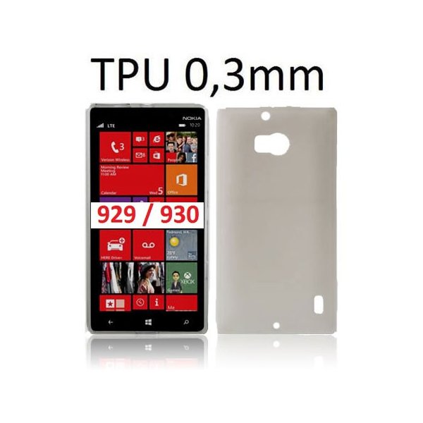 CUSTODIA GEL TPU SILICONE ULTRA SLIM 0,3mm per NOKIA LUMIA ICON 929, LUMIA 930 COLORE NERO TRASPARENTE