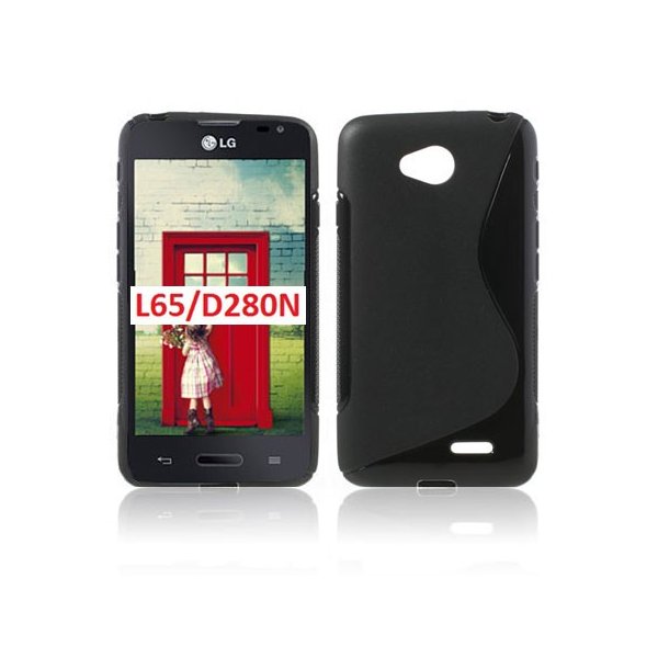 CUSTODIA GEL TPU SILICONE DOUBLE per LG L65 D280, L70 D320 COLORE NERO