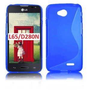 CUSTODIA GEL TPU SILICONE DOUBLE per LG L65 D280, L70 D320 COLORE BLU