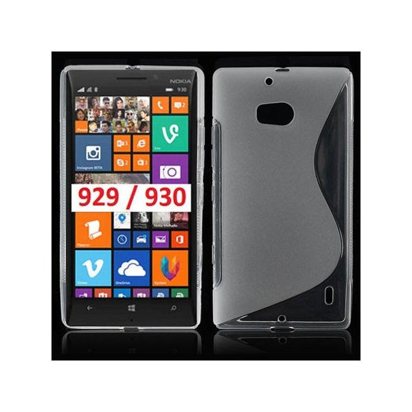 CUSTODIA GEL TPU SILICONE DOUBLE per NOKIA LUMIA ICON 929, LUMIA 930 COLORE BIANCO TRASPARENTE