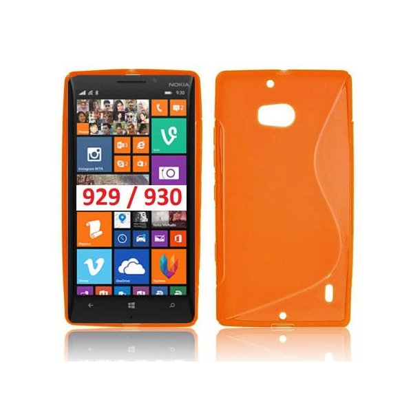 CUSTODIA GEL TPU SILICONE DOUBLE per NOKIA LUMIA ICON 929, LUMIA 930 COLORE ARANCIONE