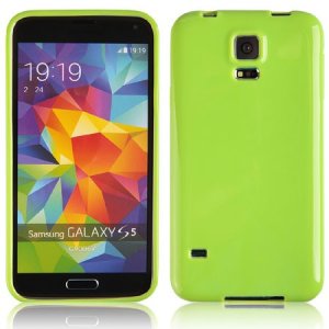 CUSTODIA GEL TPU SILICONE LUCIDA per SAMSUNG G900F GALAXY S5, GALAXY S5 NEO G903F, GALAXY S5 PLUS COLORE VERDE