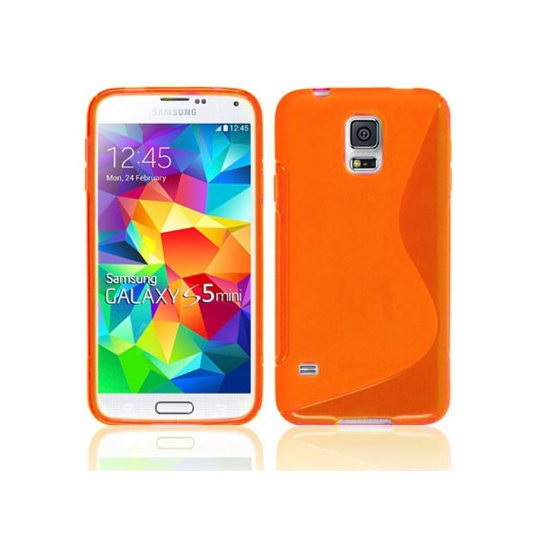 CUSTODIA GEL TPU SILICONE DOUBLE per SAMSUNG G800 GALAXY S5 MINI COLORE ARANCIONE