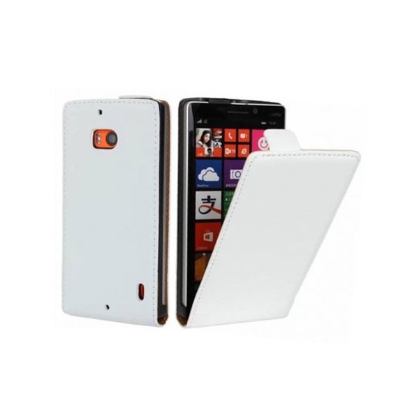 CUSTODIA FLIP VERTICALE SLIM PELLE per NOKIA LUMIA ICON 929, LUMIA 930 COLORE BIANCO