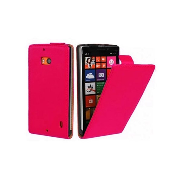 CUSTODIA FLIP VERTICALE SLIM PELLE per NOKIA LUMIA ICON 929, LUMIA 930 COLORE FUCSIA