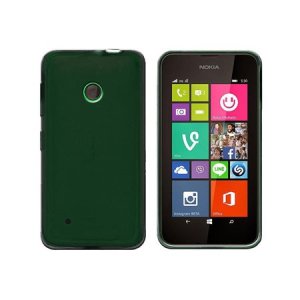 CUSTODIA GEL TPU SILICONE per NOKIA LUMIA 530 COLORE NERO TRASPARENTE