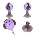 ADATTATORE AUDIO DA JACK 3,5mm MASCHIO A 2 ENTRATE 3,5mm FEMMINA CON SUPPORTO STAND A VENTOSA COLORE VIOLA E NERO