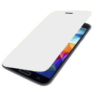 CUSTODIA FLIP COVER ORIZZONTALE per SAMSUNG G900 GALAXY S5, GALAXY S5 PLUS COLORE BIANCO