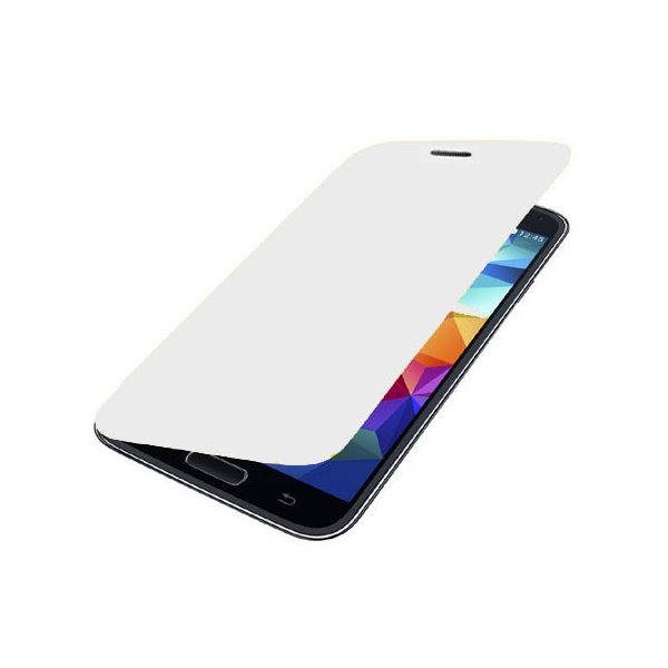 CUSTODIA FLIP COVER ORIZZONTALE per SAMSUNG G900 GALAXY S5, GALAXY S5 PLUS COLORE BIANCO