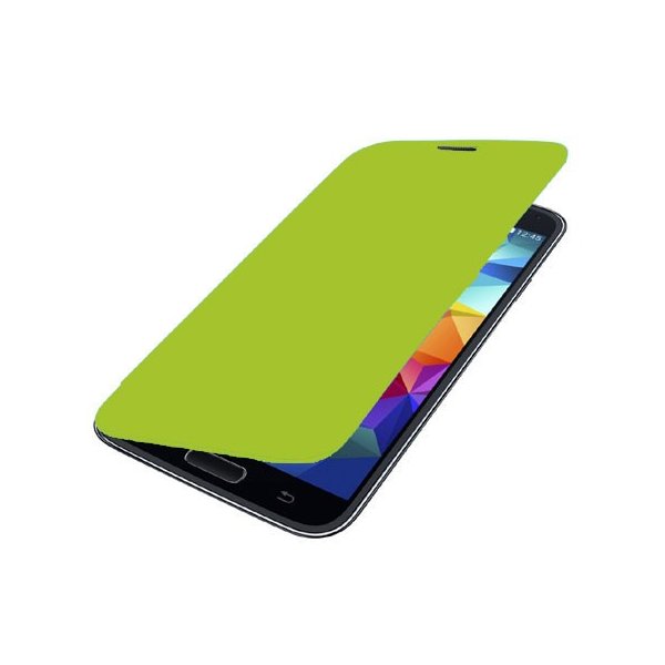 CUSTODIA FLIP COVER ORIZZONTALE per SAMSUNG G900 GALAXY S5, GALAXY S5 PLUS COLORE VERDE