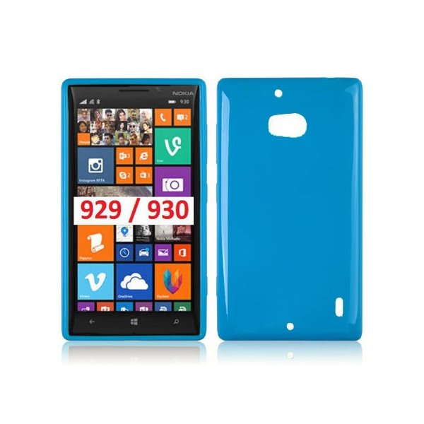 CUSTODIA GEL TPU SILICONE LUCIDO per NOKIA LUMIA ICON 929, LUMIA 930 COLORE BLU