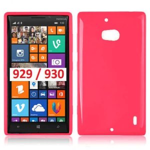 CUSTODIA GEL TPU SILICONE LUCIDO per NOKIA LUMIA ICON 929, LUMIA 930 COLORE FUCSIA