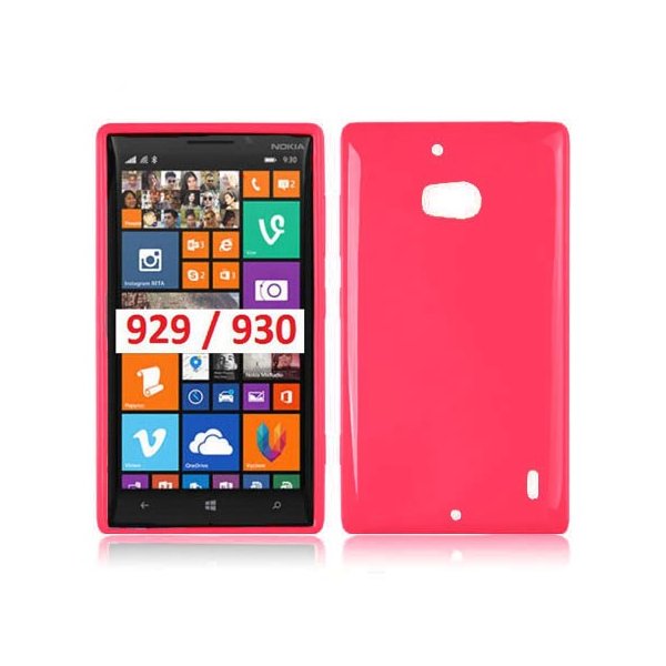 CUSTODIA GEL TPU SILICONE LUCIDO per NOKIA LUMIA ICON 929, LUMIA 930 COLORE FUCSIA