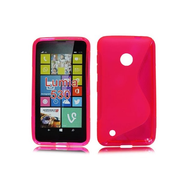 CUSTODIA GEL TPU SILICONE DOUBLE per NOKIA LUMIA 530 COLORE ROSA