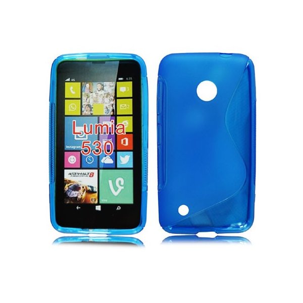 CUSTODIA GEL TPU SILICONE DOUBLE per NOKIA LUMIA 530 COLORE BLU