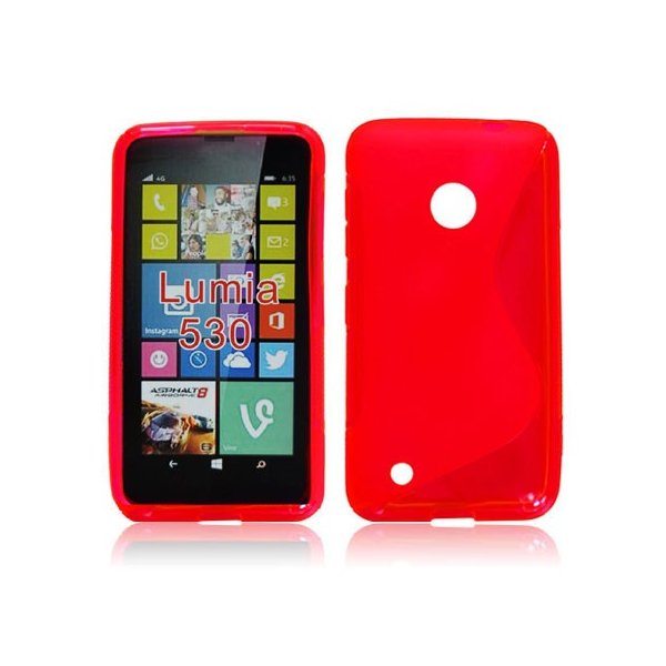 CUSTODIA GEL TPU SILICONE DOUBLE per NOKIA LUMIA 530 COLORE ROSSO