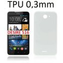 CUSTODIA GEL TPU SILICONE ULTRA SLIM 0,3mm per HTC DESIRE 516, DESIRE 316 COLORE BIANCO TRASPARENTE