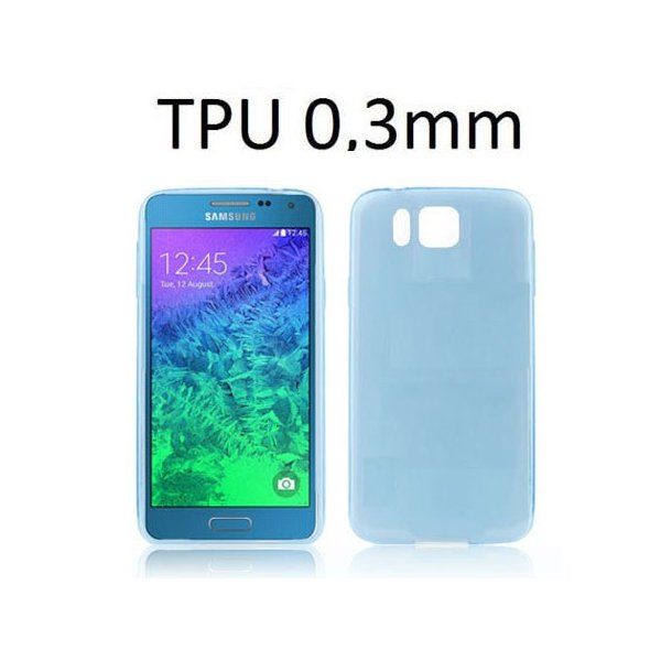 CUSTODIA GEL TPU SILICONE ULTRA SLIM 0,3mm per SAMSUNG G850 GALAXY ALPHA COLORE AZZURRO TRASPARENTE