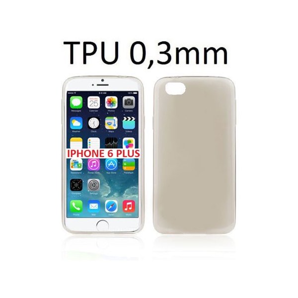 CUSTODIA GEL TPU SILICONE ULTRA SLIM 0,3mm per APPLE IPHONE 6 PLUS, IPHONE 6S PLUS 5.5" POLLICI COLORE NERO TRASPARENTE