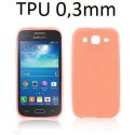 CUSTODIA GEL TPU SILICONE ULTRA SLIM 0,3mm per SAMSUNG G3500 GALAXY CORE PLUS, G3502 GALAXY TREND 3 ROSSO TRASPARENTE