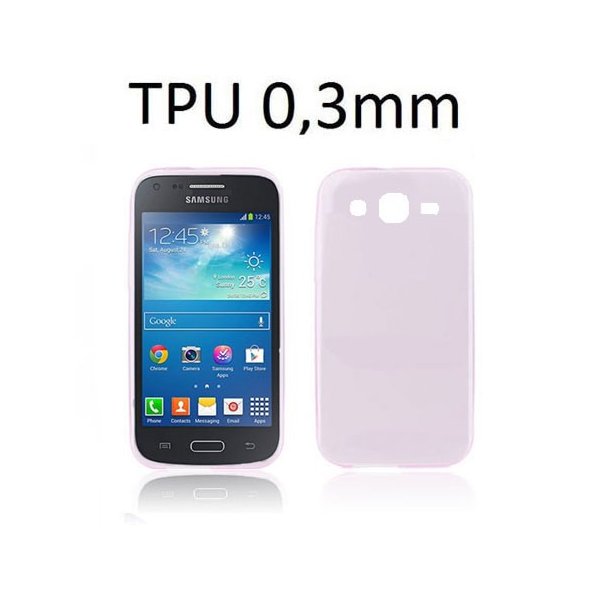 CUSTODIA GEL TPU SILICONE ULTRA SLIM 0,3mm per SAMSUNG G3500 GALAXY CORE PLUS, G3502 GALAXY TREND 3 ROSA TRASPARENTE