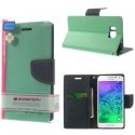 CUSTODIA FLIP ORIZZONTALE per SAMSUNG G850 GALAXY ALPHA CON STAND E PORTA CARTE VERDE ACQUA FANCY DIARY BLISTER MERCURY