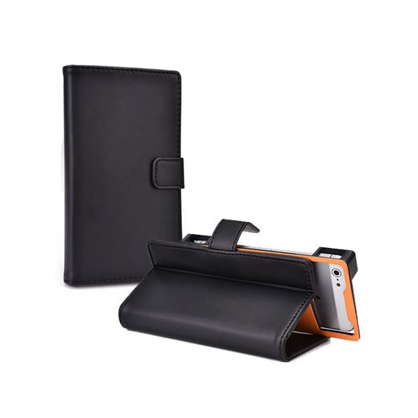 CUSTODIA FLIP ORIZZONTALE PELLE UNIVERSALE CON MOLLE, STAND E CHIUSURA MAGNETICA PER DISPOSITIVI FINO A 4,5" POLLICI COLORE NERO