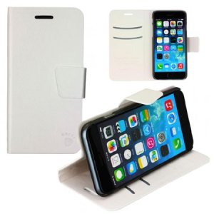 CUSTODIA FLIP ORIZZONTALE PELLE per APPLE IPHONE 6, IPHONE 6S 4.7" POLLICI CON PORTA CARTE E STAND COLORE BIANCO