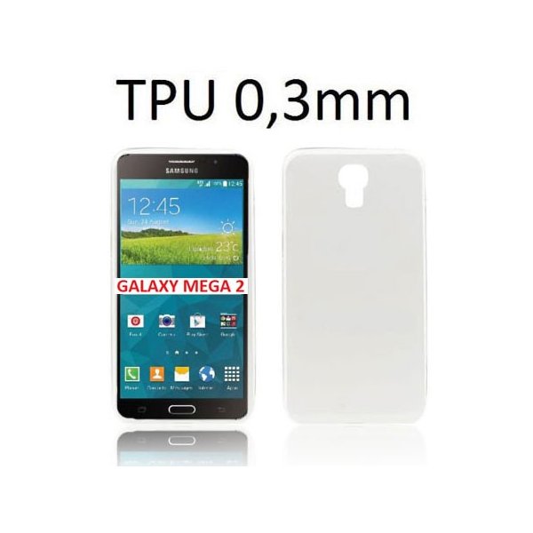 CUSTODIA GEL TPU SILICONE ULTRA SLIM 0,3mm per SAMSUNG G7508 GALAXY MEGA 2 COLORE BIANCO TRASPARENTE