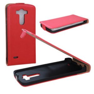 CUSTODIA SLIM VERTICALE FLIP PELLE per LG G3 D850, D855, LS990 COLORE ROSSO