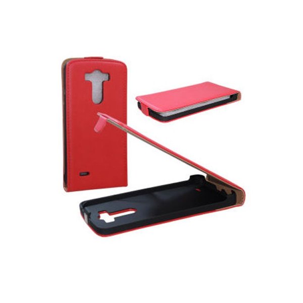 CUSTODIA SLIM VERTICALE FLIP PELLE per LG G3 D850, D855, LS990 COLORE ROSSO