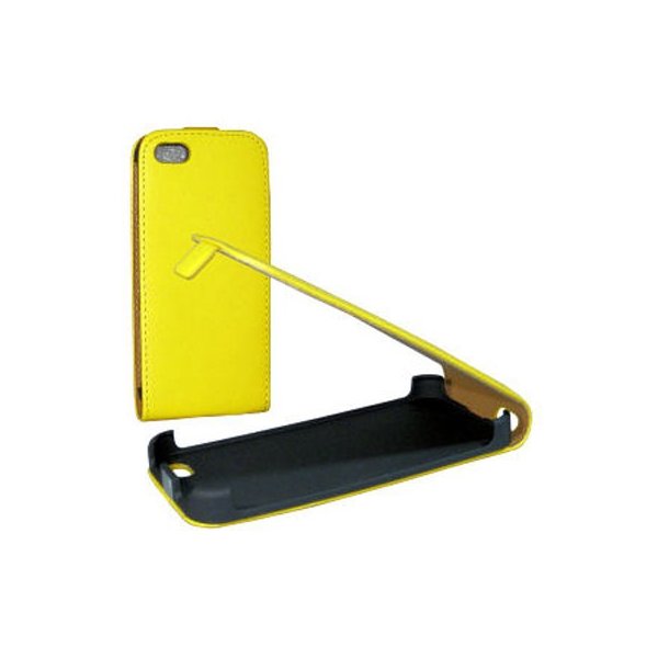 CUSTODIA FLIP VERTICALE SLIM PELLE per APPLE IPHONE 5c COLORE GIALLO