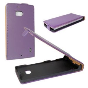 CUSTODIA FLIP VERTICALE SLIM PELLE per NOKIA LUMIA ICON 929, LUMIA 930 COLORE VIOLA