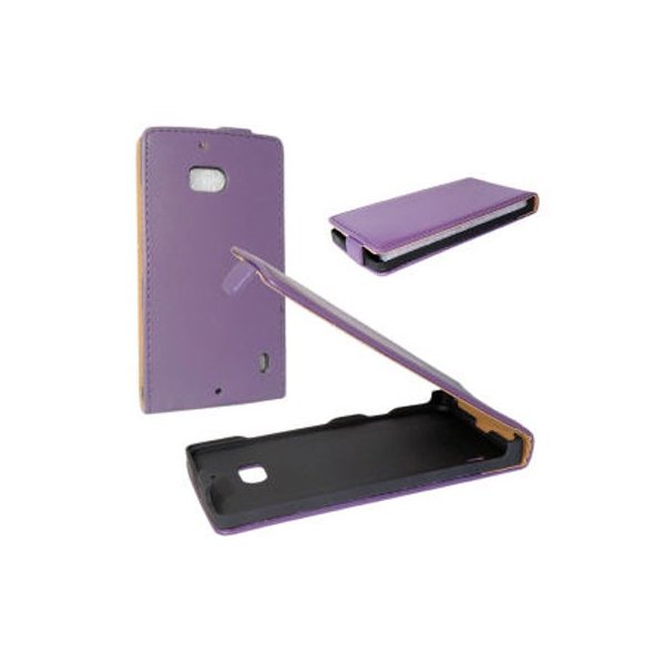 CUSTODIA FLIP VERTICALE SLIM PELLE per NOKIA LUMIA ICON 929, LUMIA 930 COLORE VIOLA