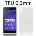 CUSTODIA GEL TPU SILICONE per SONY XPERIA T3 D5102, D5103, D5106  COLORE BIANCO TRASPARENTE