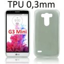 CUSTODIA GEL TPU SILICONE ULTRA SLIM 0,3mm per LG G3s D722, G3s DUAL D728 COLORE NERO TRASPARENTE