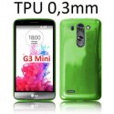 CUSTODIA GEL TPU SILICONE ULTRA SLIM 0,3mm per LG G3s D722, G3s DUAL D728 COLORE VERDE TRASPARENTE