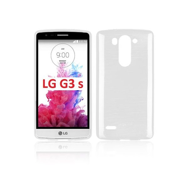 CUSTODIA TPU SILICONE per LG G3s D722, G3s DUAL D728 COLORE BIANCO EFFETTO METALLICO