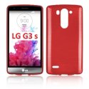 CUSTODIA TPU SILICONE per LG G3s D722, G3s DUAL D728 COLORE ROSSO EFFETTO METALLICO