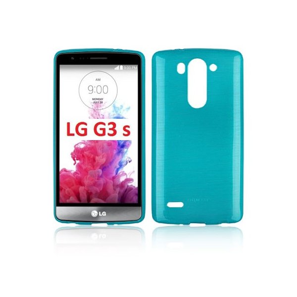 CUSTODIA TPU SILICONE per LG G3s D722, G3s DUAL D728 COLORE BLU EFFETTO METALLICO