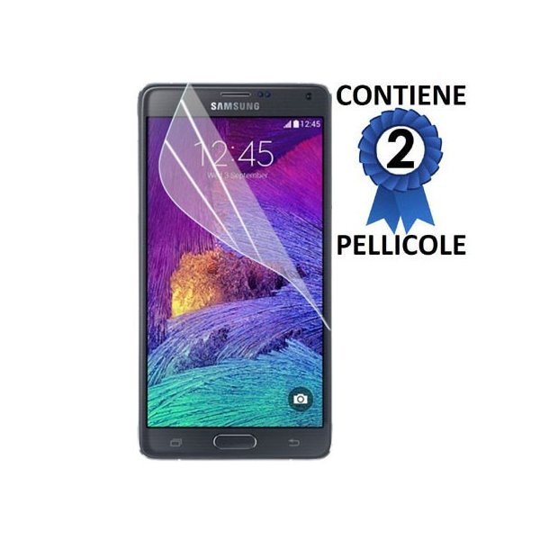 PELLICOLA PROTEGGI DISPLAY per SAMSUNG GALAXY NOTE 4 CONFEZIONE 2 PEZZI