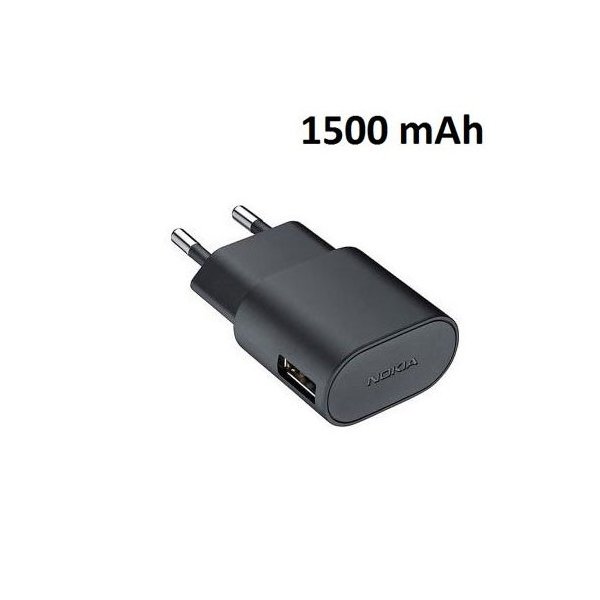 CARICATORE DA RETE 1500mAh ORIGINALE NOKIA CON 1 PORTA USB COLORE NERO AC-60E BULK