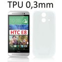 CUSTODIA GEL TPU SILICONE ULTRA SLIM 0,3mm per HTC ONE E8 COLORE BIANCO TRASPARENTE