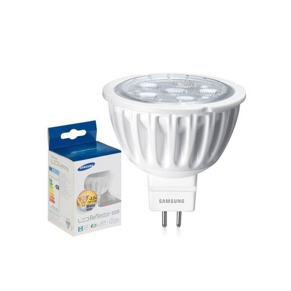 LAMPADINA A LED ORIGINALE SAMSUNG ATTACCO GU5.3 EQUIVALENTE 20W, 2700° K, ANGOLO 40° DURATA 15.000 ORE SI-M8W04SAD0EU BLISTER